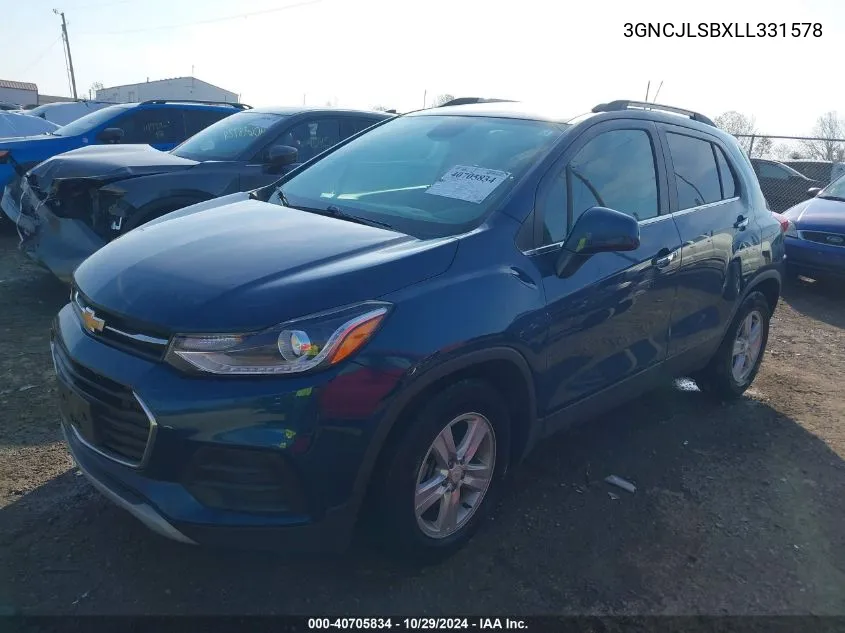 2020 Chevrolet Trax Fwd Lt VIN: 3GNCJLSBXLL331578 Lot: 40705834