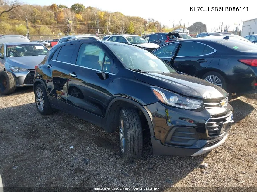 2020 Chevrolet Trax Fwd Lt VIN: KL7CJLSB6LB086141 Lot: 40705935