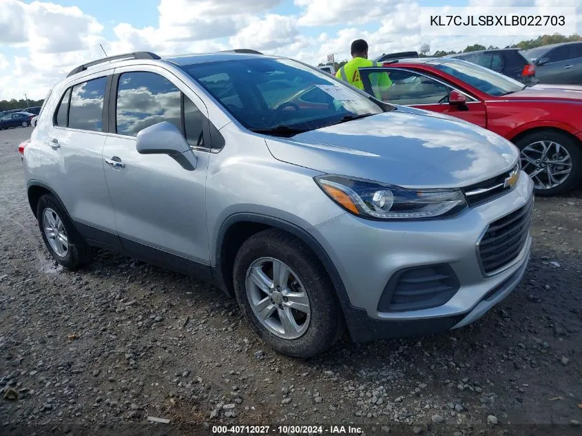 2020 Chevrolet Trax Fwd Lt VIN: KL7CJLSBXLB022703 Lot: 40712027