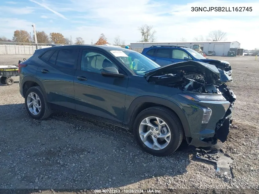 2020 Chevrolet Trax Awd Lt VIN: 3GNCJPSB2LL162745 Lot: 40722263