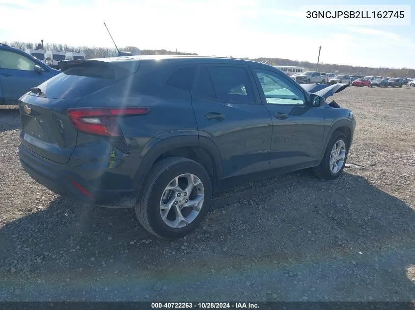 2020 Chevrolet Trax Awd Lt VIN: 3GNCJPSB2LL162745 Lot: 40722263