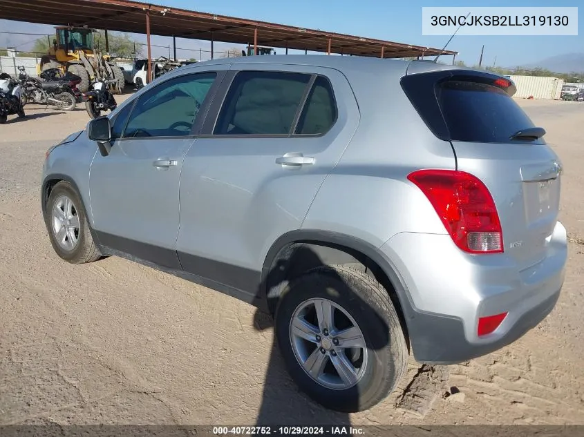 2020 Chevrolet Trax Fwd Ls VIN: 3GNCJKSB2LL319130 Lot: 40722752