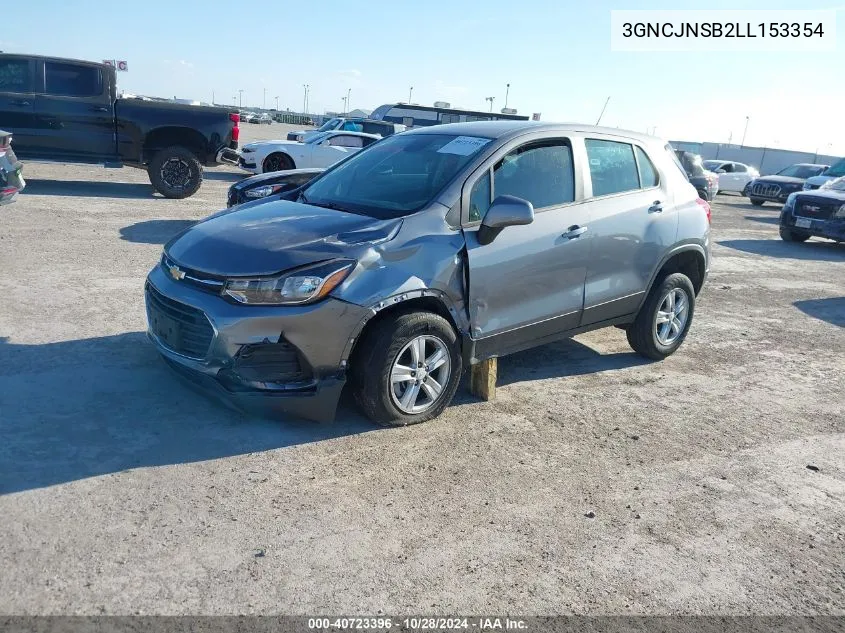 2020 Chevrolet Trax Awd Ls VIN: 3GNCJNSB2LL153354 Lot: 40723396