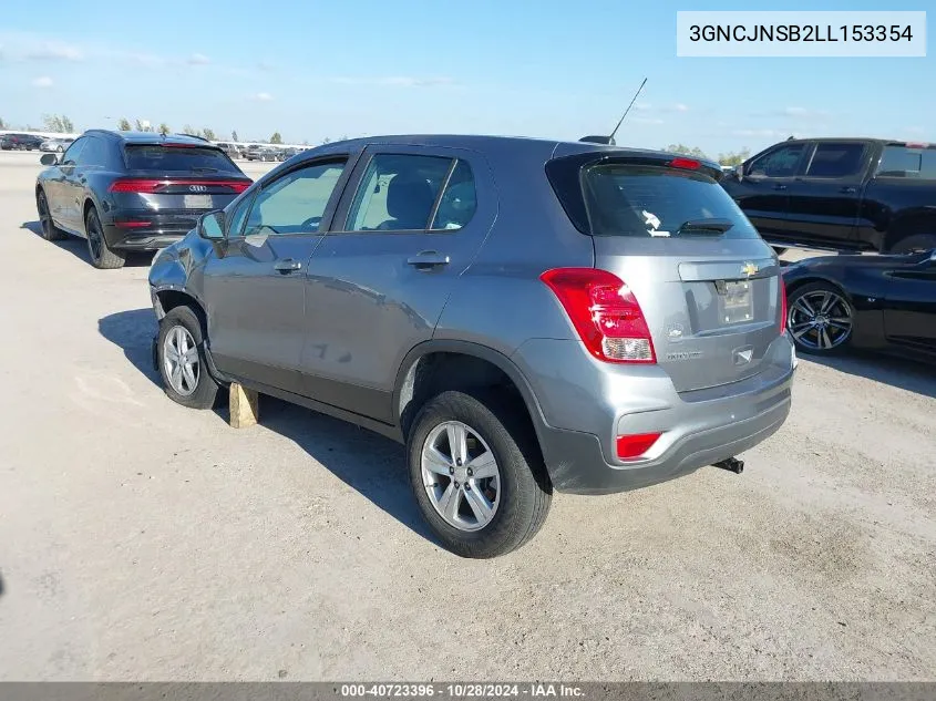 2020 Chevrolet Trax Awd Ls VIN: 3GNCJNSB2LL153354 Lot: 40723396