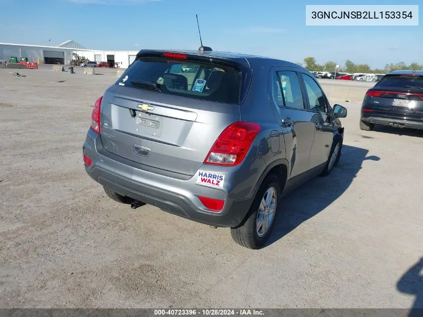 2020 Chevrolet Trax Awd Ls VIN: 3GNCJNSB2LL153354 Lot: 40723396