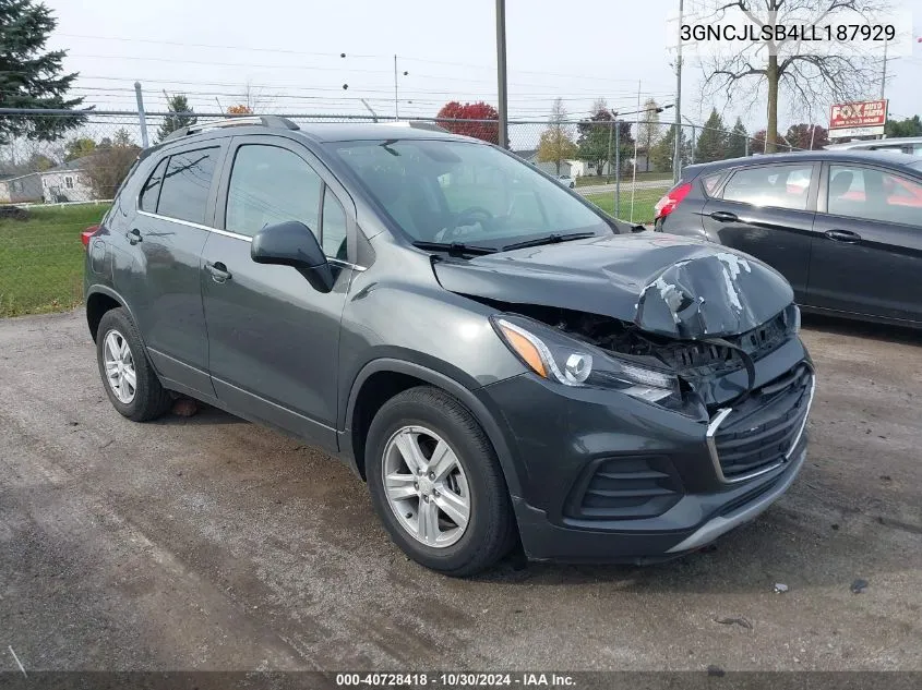 2020 Chevrolet Trax Fwd Lt VIN: 3GNCJLSB4LL187929 Lot: 40728418