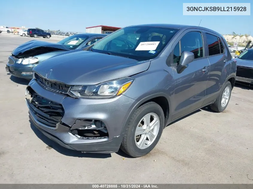 2020 Chevrolet Trax Fwd Ls VIN: 3GNCJKSB9LL215928 Lot: 40728885