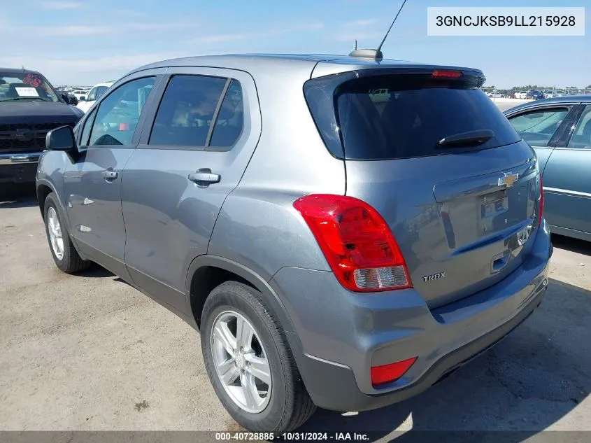 2020 Chevrolet Trax Fwd Ls VIN: 3GNCJKSB9LL215928 Lot: 40728885