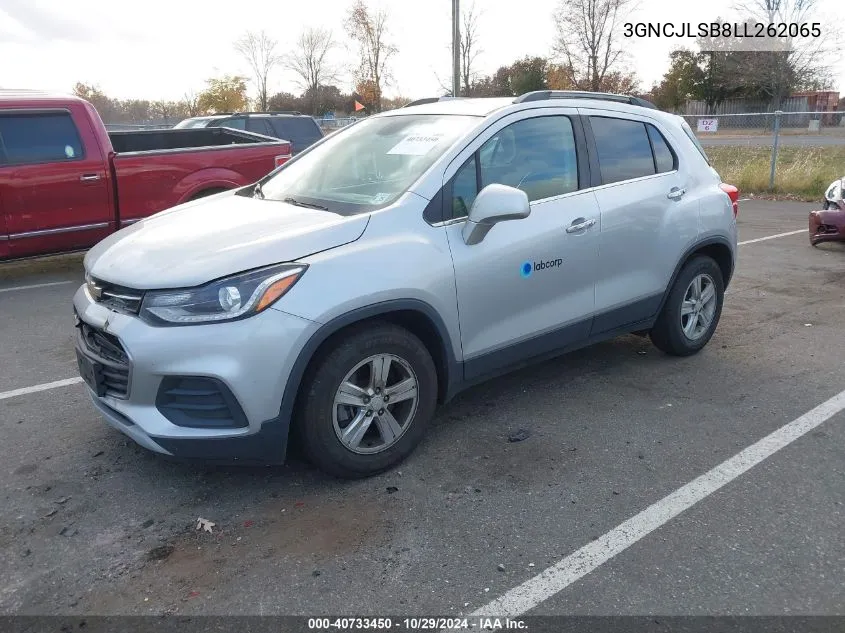 2020 Chevrolet Trax Fwd Lt VIN: 3GNCJLSB8LL262065 Lot: 40733450