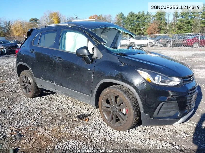 2020 Chevrolet Trax Awd Lt VIN: 3GNCJPSB5LL214319 Lot: 40735901