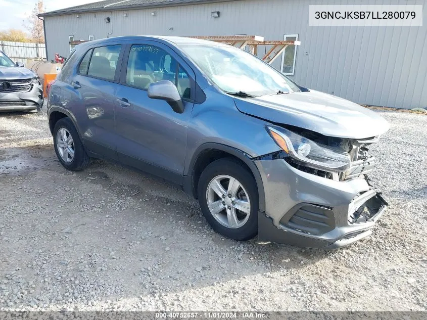 2020 Chevrolet Trax Fwd Ls VIN: 3GNCJKSB7LL280079 Lot: 40752657