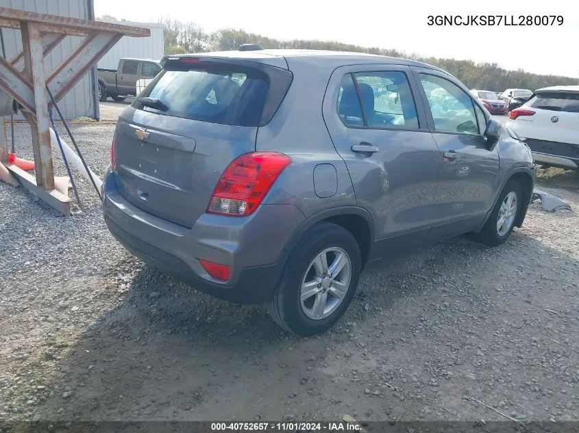 2020 Chevrolet Trax Fwd Ls VIN: 3GNCJKSB7LL280079 Lot: 40752657