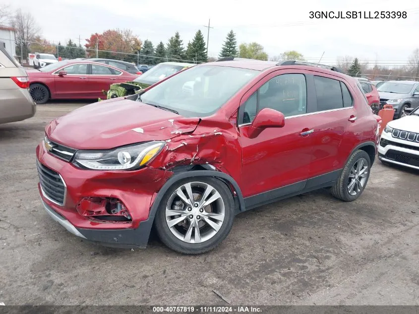 2020 Chevrolet Trax Fwd Lt VIN: 3GNCJLSB1LL253398 Lot: 40757819