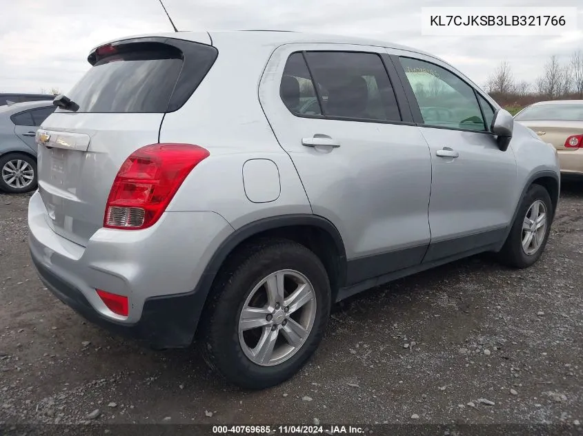 2020 Chevrolet Trax Fwd Ls VIN: KL7CJKSB3LB321766 Lot: 40769685