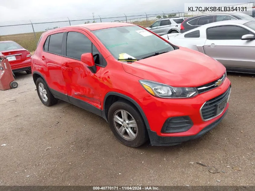 2020 Chevrolet Trax Fwd Ls VIN: KL7CJKSB4LB354131 Lot: 40770171