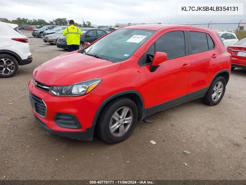 2020 Chevrolet Trax Fwd Ls VIN: KL7CJKSB4LB354131 Lot: 40770171