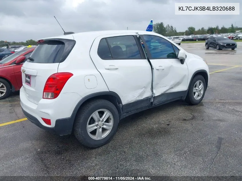 2020 Chevrolet Trax Fwd Ls VIN: KL7CJKSB4LB320688 Lot: 40779814