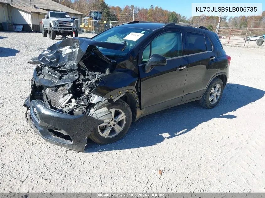 2020 Chevrolet Trax Fwd Lt VIN: KL7CJLSB9LB006735 Lot: 40781367