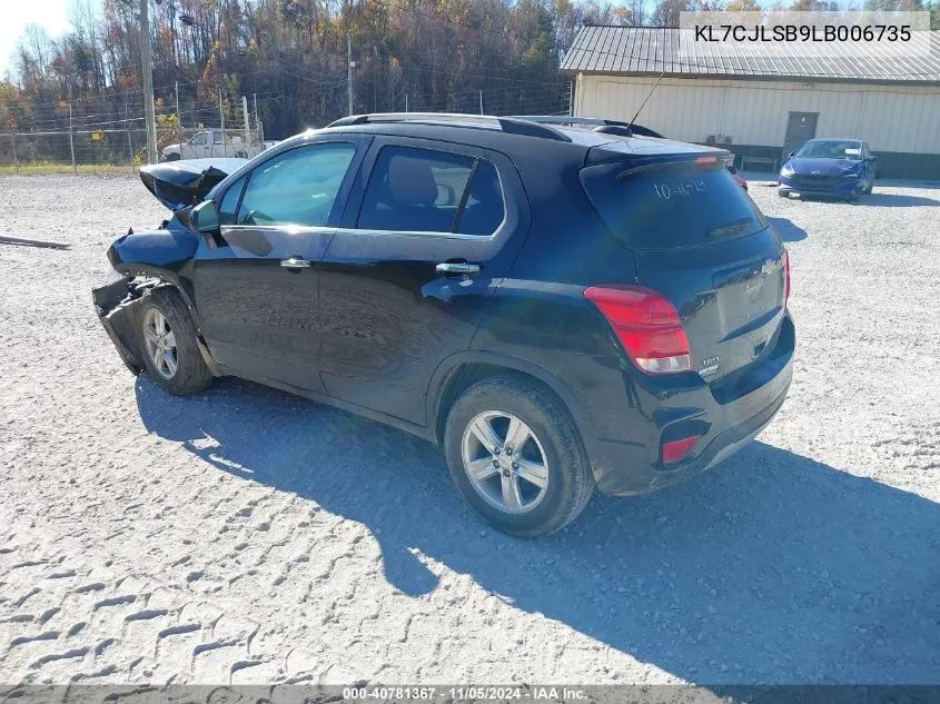 2020 Chevrolet Trax Fwd Lt VIN: KL7CJLSB9LB006735 Lot: 40781367