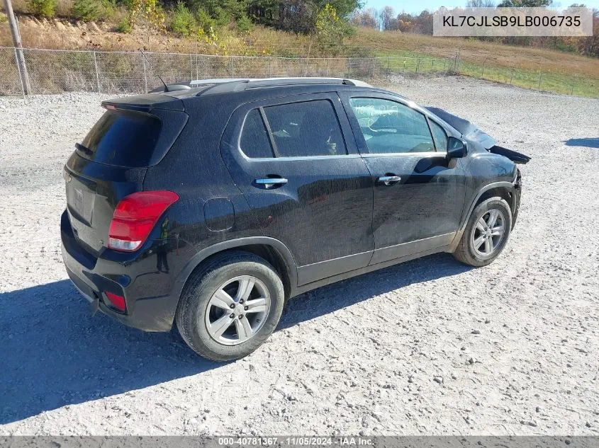 2020 Chevrolet Trax Fwd Lt VIN: KL7CJLSB9LB006735 Lot: 40781367