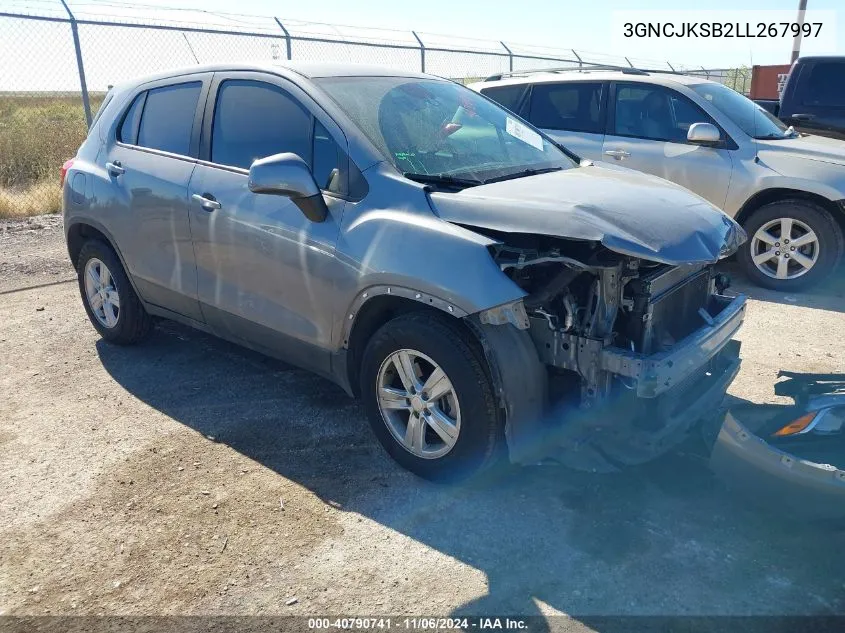 2020 Chevrolet Trax Fwd Ls VIN: 3GNCJKSB2LL267997 Lot: 40790741