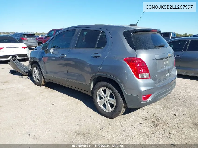 2020 Chevrolet Trax Fwd Ls VIN: 3GNCJKSB2LL267997 Lot: 40790741