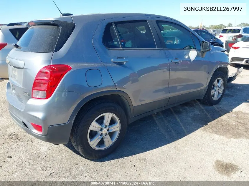 2020 Chevrolet Trax Fwd Ls VIN: 3GNCJKSB2LL267997 Lot: 40790741