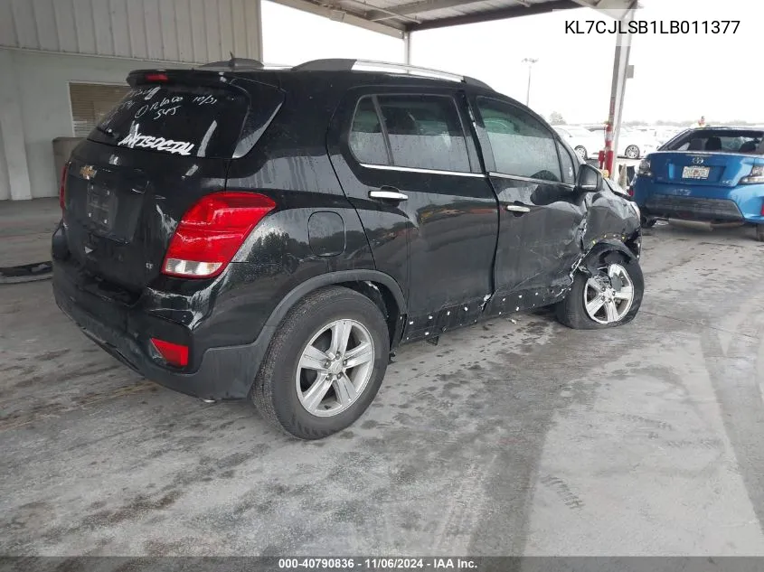 2020 Chevrolet Trax Fwd Lt VIN: KL7CJLSB1LB011377 Lot: 40790836