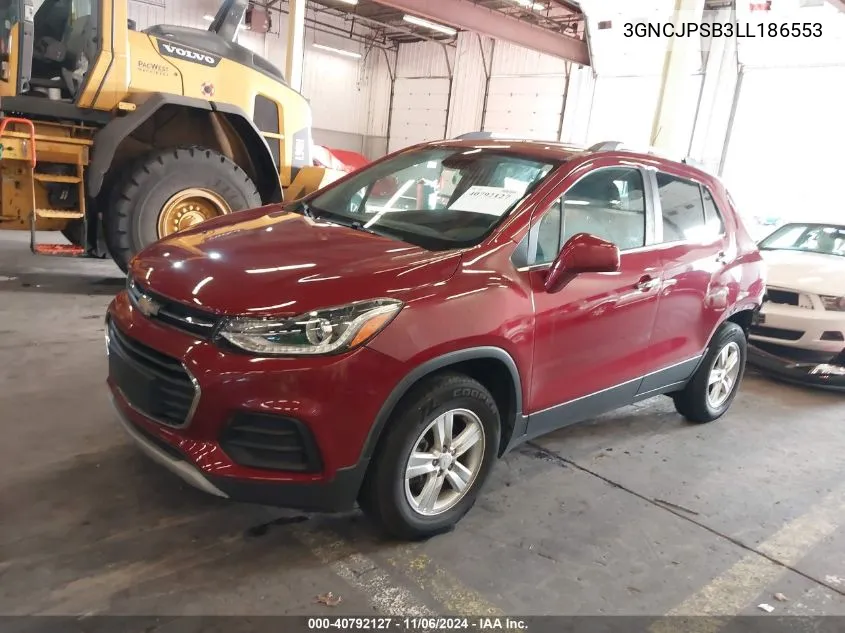 2020 Chevrolet Trax Awd Lt VIN: 3GNCJPSB3LL186553 Lot: 40792127