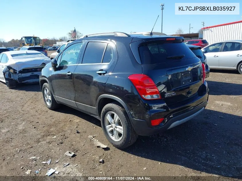 2020 Chevrolet Trax Awd Lt VIN: KL7CJPSBXLB035927 Lot: 40809164