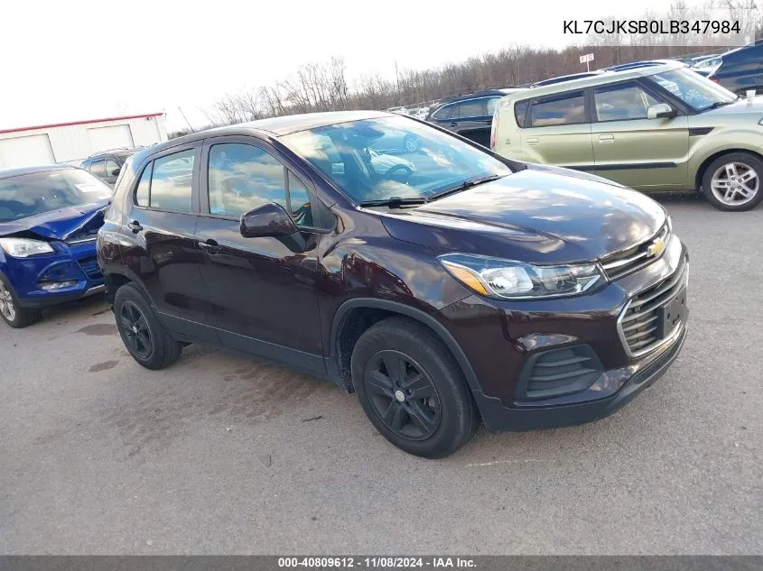 2020 Chevrolet Trax Fwd Ls VIN: KL7CJKSB0LB347984 Lot: 40809612