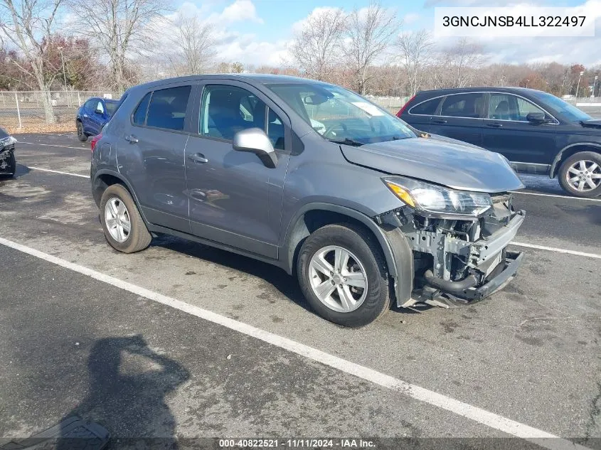 2020 Chevrolet Trax Ls VIN: 3GNCJNSB4LL322497 Lot: 40822521