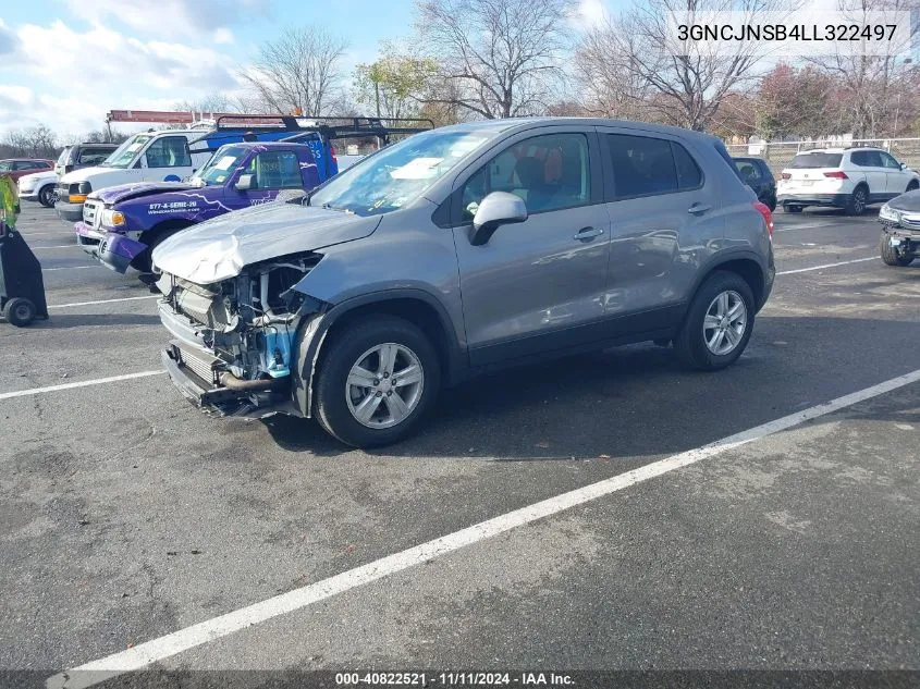 2020 Chevrolet Trax Ls VIN: 3GNCJNSB4LL322497 Lot: 40822521