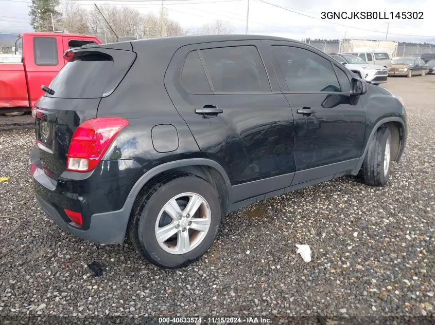 2020 Chevrolet Trax Fwd Ls VIN: 3GNCJKSB0LL145302 Lot: 40833574