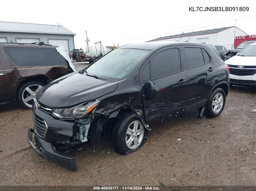 2020 Chevrolet Trax Awd Ls VIN: KL7CJNSB3LB091809 Lot: 40835177