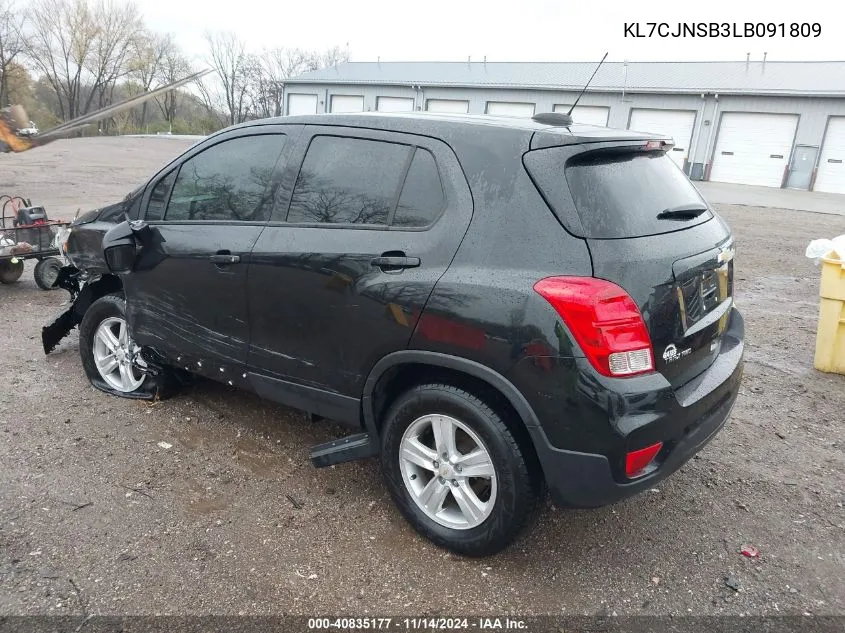 2020 Chevrolet Trax Awd Ls VIN: KL7CJNSB3LB091809 Lot: 40835177