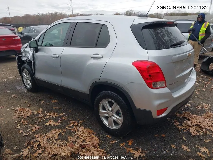 2020 Chevrolet Trax Awd Ls VIN: 3GNCJNSB6LL201132 Lot: 40835255