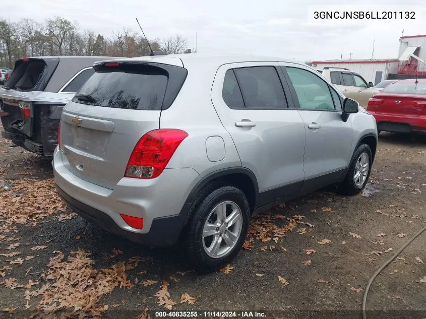 2020 Chevrolet Trax Awd Ls VIN: 3GNCJNSB6LL201132 Lot: 40835255