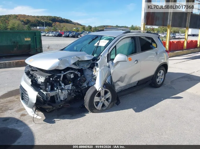 2020 Chevrolet Trax Fwd Lt VIN: KL7CJLSB8LB017368 Lot: 40847823