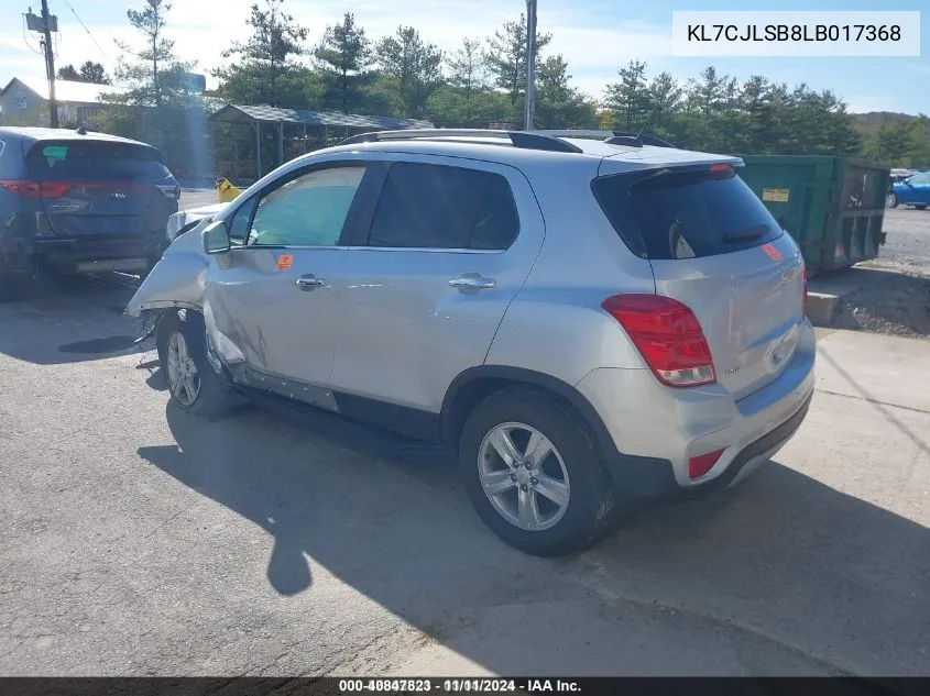 2020 Chevrolet Trax Fwd Lt VIN: KL7CJLSB8LB017368 Lot: 40847823