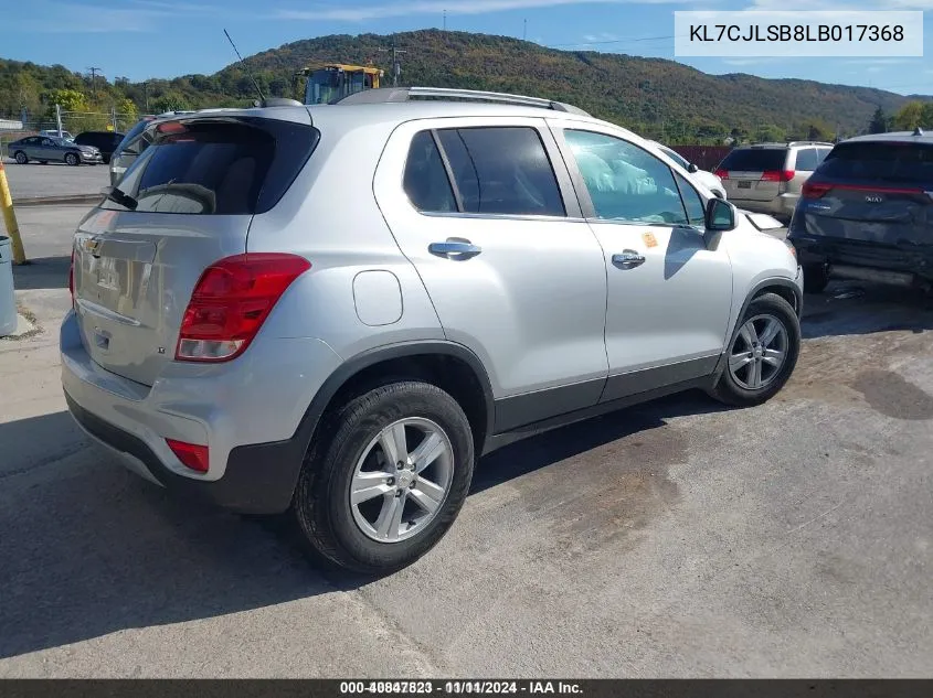 2020 Chevrolet Trax Fwd Lt VIN: KL7CJLSB8LB017368 Lot: 40847823