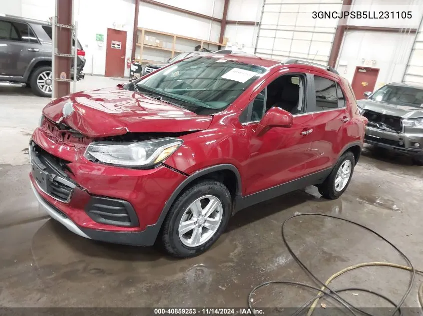 2020 Chevrolet Trax Awd Lt VIN: 3GNCJPSB5LL231105 Lot: 40859253