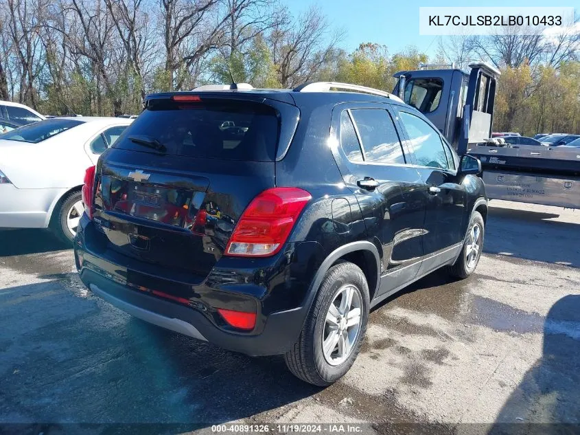 2020 Chevrolet Trax Fwd Lt VIN: KL7CJLSB2LB010433 Lot: 40891326