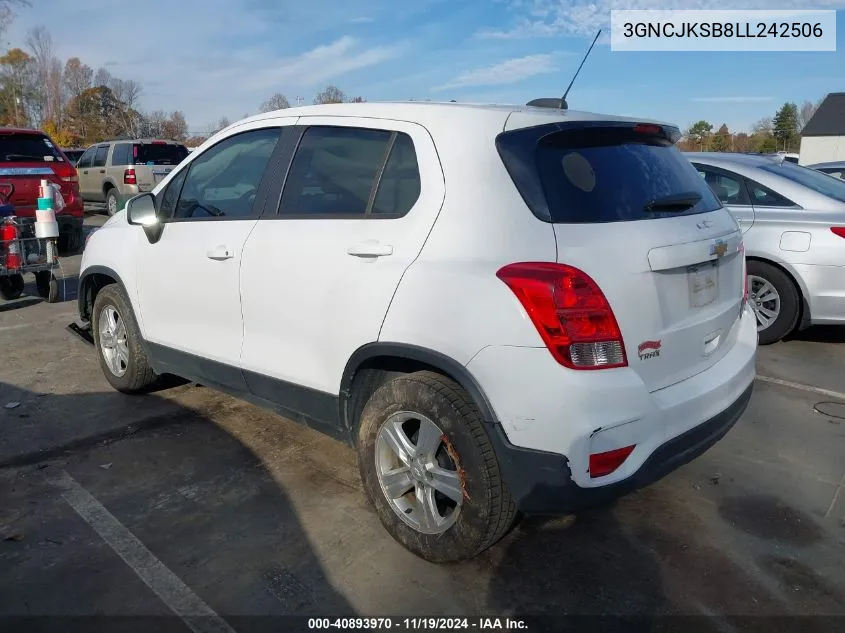 2020 Chevrolet Trax Fwd Ls VIN: 3GNCJKSB8LL242506 Lot: 40893970