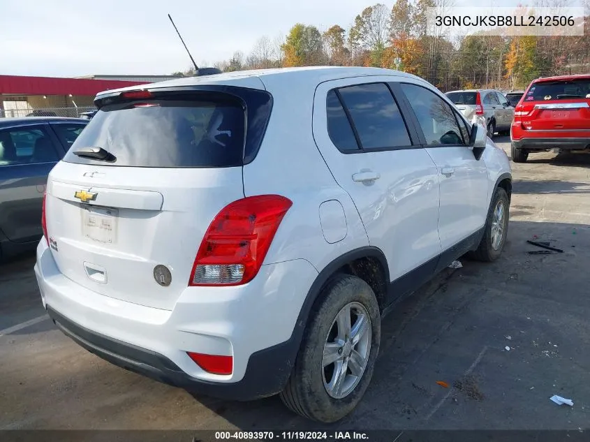 2020 Chevrolet Trax Fwd Ls VIN: 3GNCJKSB8LL242506 Lot: 40893970