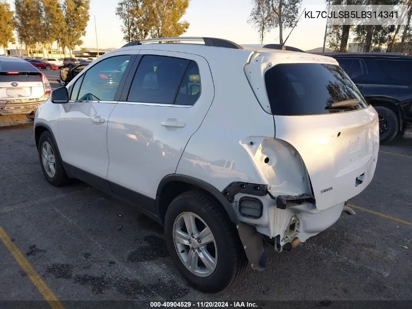 2020 Chevrolet Trax Fwd Lt VIN: KL7CJLSB5LB314341 Lot: 40904529