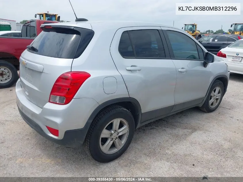 2021 Chevrolet Trax Fwd Ls VIN: KL7CJKSB0MB312296 Lot: 39355430