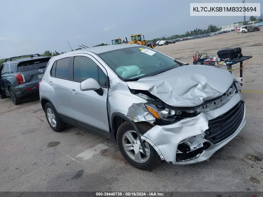 2021 Chevrolet Trax Fwd Ls VIN: KL7CJKSB1MB323694 Lot: 39440739