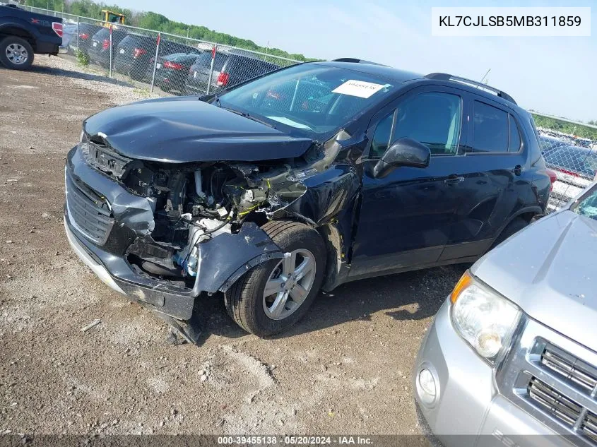 2021 Chevrolet Trax Fwd Lt VIN: KL7CJLSB5MB311859 Lot: 39455138