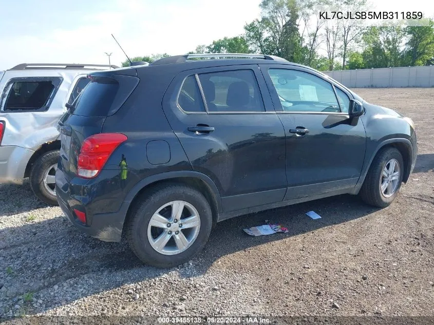 2021 Chevrolet Trax Fwd Lt VIN: KL7CJLSB5MB311859 Lot: 39455138